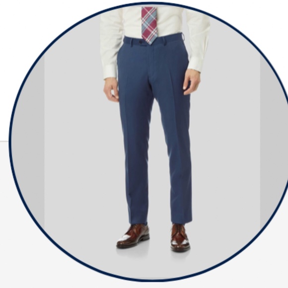 Charles Tyrwhitt Other - Wool Blue Business Trousers Dress Pants Slim Fit